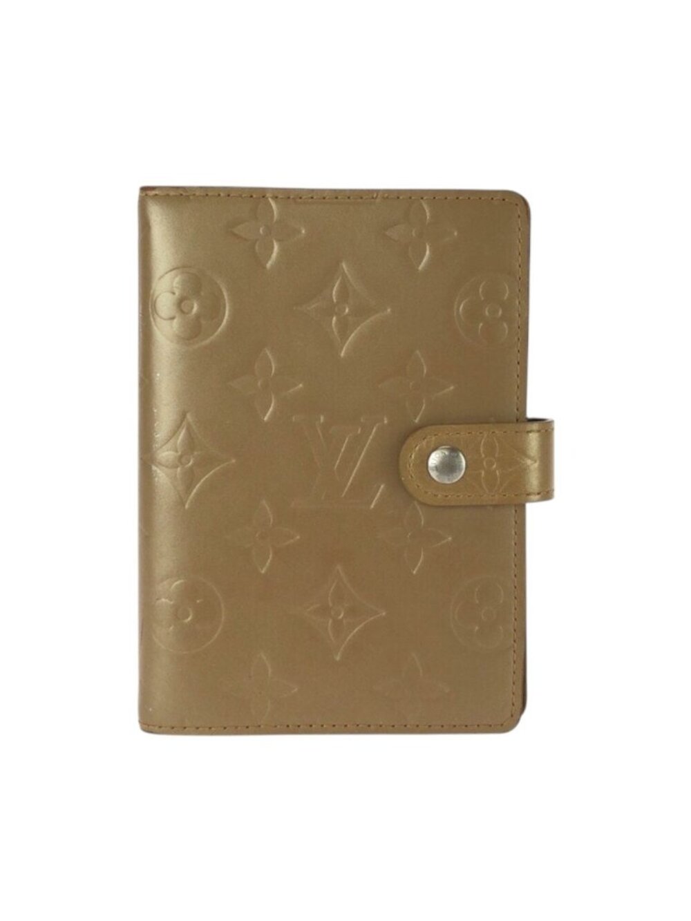 Louis Vuitton Monogram Matte Agenda PM Gold Leather Notebook Cover